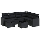 sofasæt til haven 8 dele med hynder polyrattan sort