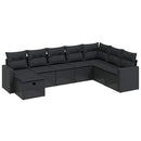 sofasæt til haven 8 dele med hynder polyrattan sort