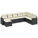 sofasæt til haven 8 dele med hynder polyrattan sort