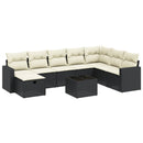 sofasæt til haven 9 dele med hynder polyrattan sort