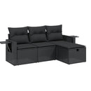 sofasæt til haven 4 dele med hynder polyrattan sort