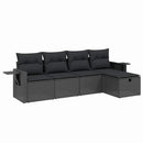 sofasæt til haven 5 dele med hynder polyrattan sort