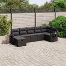 sofasæt til haven 7 dele med hynder polyrattan sort
