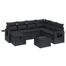 sofasæt til haven 8 dele med hynder polyrattan sort