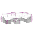spisebordssæt til haven 9 dele med hynder polyrattan beige