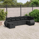 sofasæt til haven 7 dele med hynder polyrattan sort
