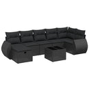 sofasæt til haven 8 dele med hynder polyrattan sort