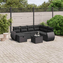 sofasæt til haven 8 dele med hynder polyrattan sort