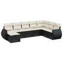 sofasæt til haven 8 dele med hynder polyrattan sort