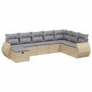 havesofasæt 8 dele med hynder polyrattan beige