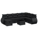 sofasæt til haven 9 dele med hynder polyrattan sort
