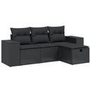 sofasæt til haven 4 dele med hynder polyrattan sort