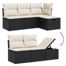 sofasæt til haven 7 dele med hynder polyrattan sort