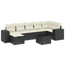 sofasæt til haven 8 dele med hynder polyrattan sort