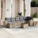 havesofasæt 8 dele med hynder polyrattan beige