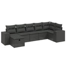 sofasæt til haven 7 dele med hynder polyrattan sort