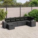 sofasæt til haven 7 dele med hynder polyrattan sort