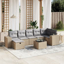 havesofasæt 8 dele med hynder polyrattan beige