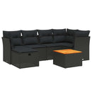 sofasæt til haven 7 dele med hynder polyrattan sort