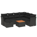 sofasæt til haven 8 dele med hynder polyrattan sort
