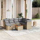 havesofasæt 8 dele med hynder polyrattan beige