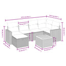 havesofasæt 7 dele med hynder polyrattan beige