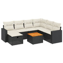 sofasæt til haven 8 dele med hynder polyrattan sort