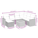 havesofasæt 8 dele med hynder polyrattan beige