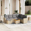 havesofasæt 8 dele med hynder polyrattan beige