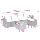 havesofasæt 6 dele med hynder polyrattan beige