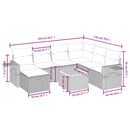 havesofasæt 8 dele med hynder polyrattan beige