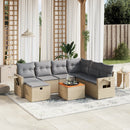 havesofasæt 8 dele med hynder polyrattan beige