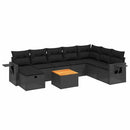 sofasæt til haven 9 dele med hynder polyrattan sort