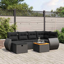 sofasæt til haven 7 dele med hynder polyrattan sort
