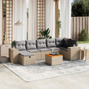 havesofasæt 8 dele med hynder polyrattan beige