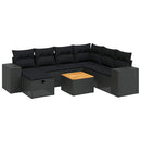 sofasæt til haven 8 dele med hynder polyrattan sort