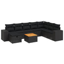 sofasæt til haven 9 dele med hynder polyrattan sort