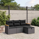 sofasæt til haven 4 dele med hynder polyrattan sort