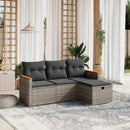 sofasæt til haven 4 dele med hynder polyrattan grå