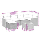havesofasæt 7 dele med hynder polyrattan beige