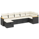 sofasæt til haven 7 dele med hynder polyrattan sort