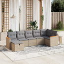havesofasæt 7 dele med hynder polyrattan beige