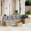 havesofasæt 8 dele med hynder polyrattan beige