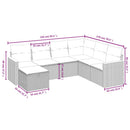 havesofasæt 7 dele med hynder polyrattan beige