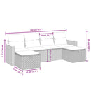 havesofasæt 6 dele med hynder polyrattan beige