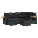 sofasæt til haven 7 dele med hynder polyrattan sort