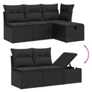 sofasæt til haven 7 dele med hynder polyrattan sort