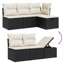 sofasæt til haven 7 dele med hynder polyrattan sort