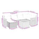 havesofasæt 7 dele med hynder polyrattan beige