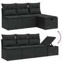sofasæt til haven 7 dele med hynder polyrattan sort